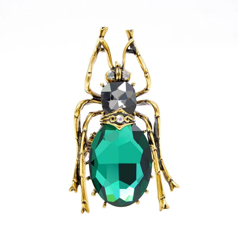 3 Colors Available Crystal Large Beetle Brooches for Women