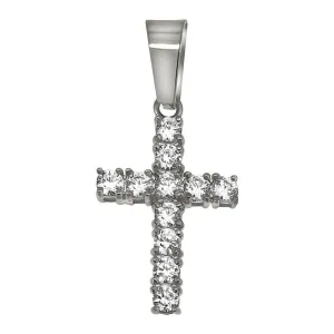 3MM CZ Tennis Cross Bling Bling Stainless Steel