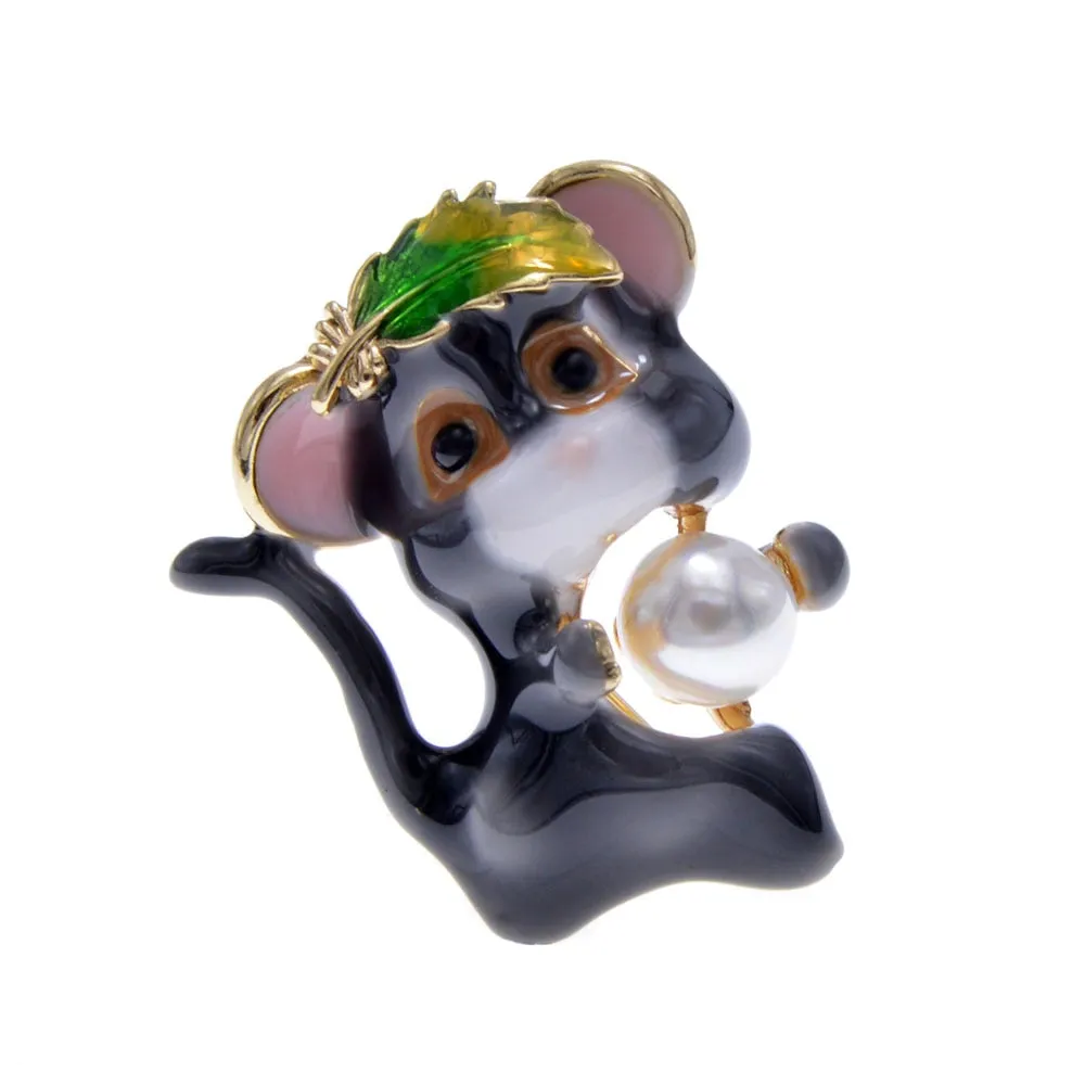 4 Colors Choose Enamel Mouse Brooches