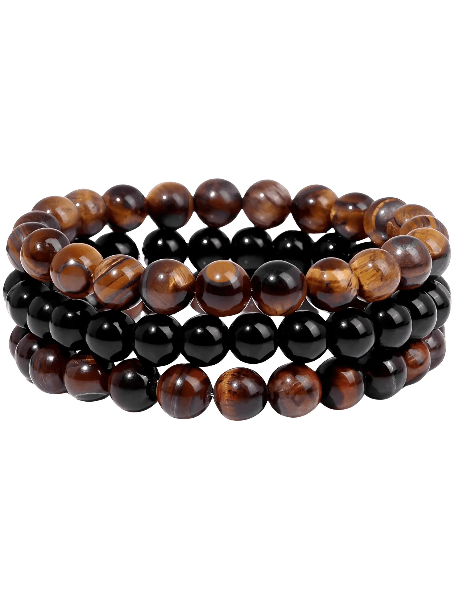 8mm 3Pcs Natural Stone Bracelet