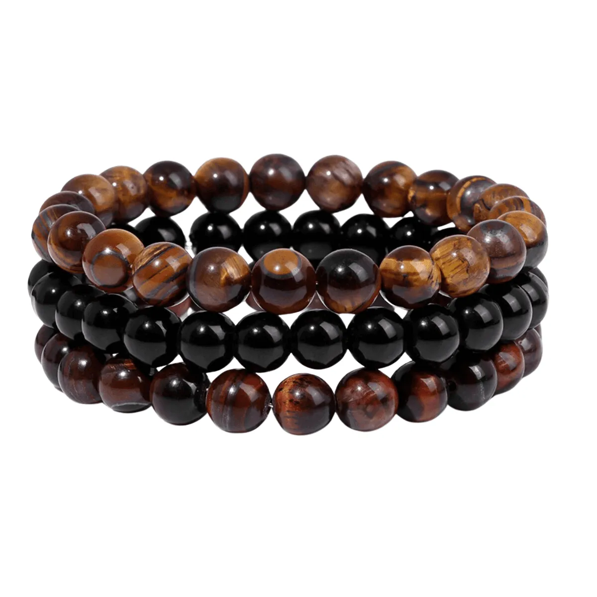 8mm 3Pcs Natural Stone Bracelet