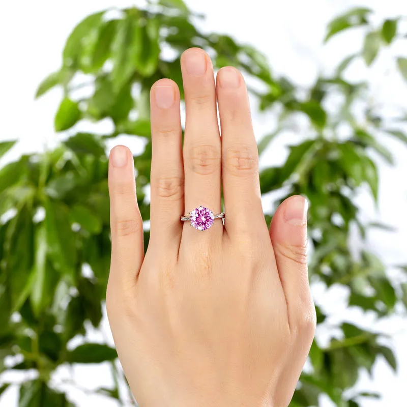 925 Sterling Silver Wedding Engagement Ring 3 Carat Created Diamond Jewelry XFR8210