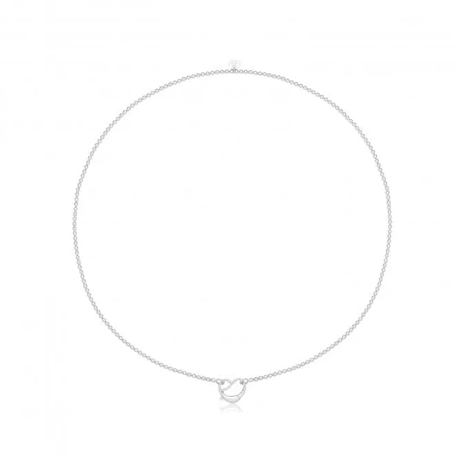 Acotis Silver Necklace Rhodium Plated Heart Clasp Bead G3404rh