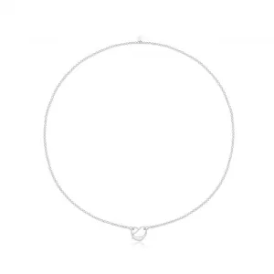 Acotis Silver Necklace Rhodium Plated Heart Clasp Bead G3404rh