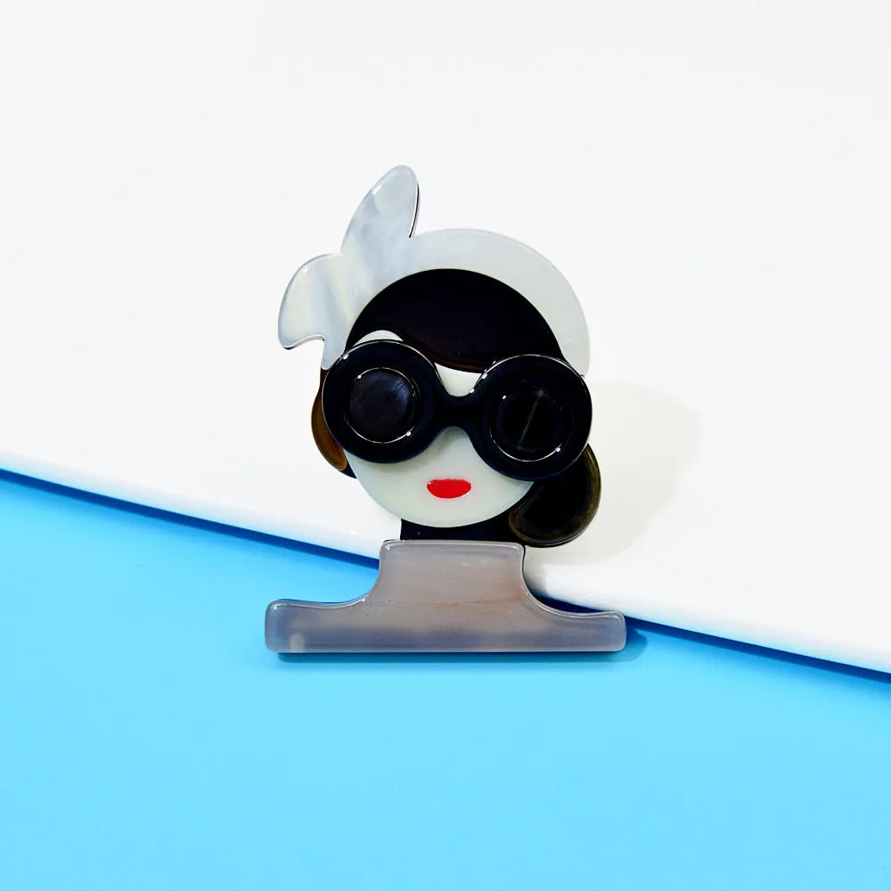 Acylic Modern Lady Brooches For Women 6 Colors Available Acetate Fiber Pin