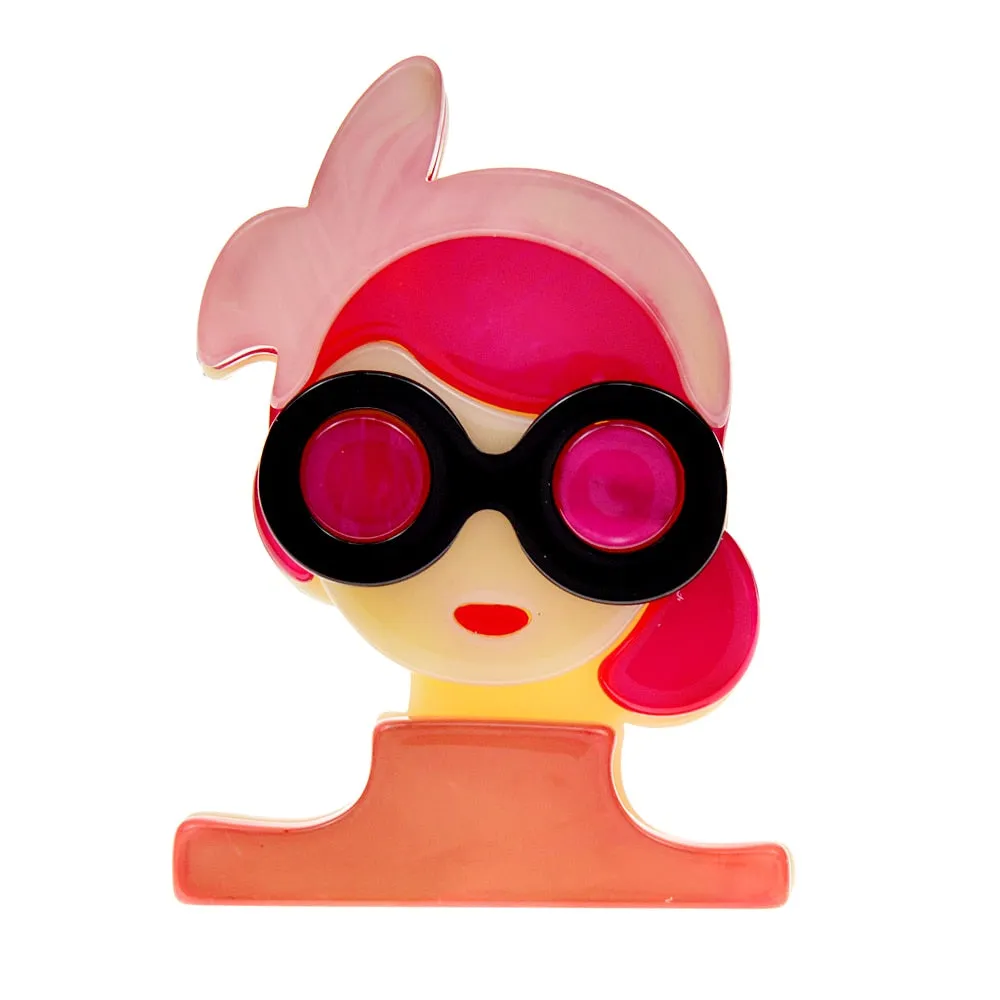 Acylic Modern Lady Brooches For Women 6 Colors Available Acetate Fiber Pin
