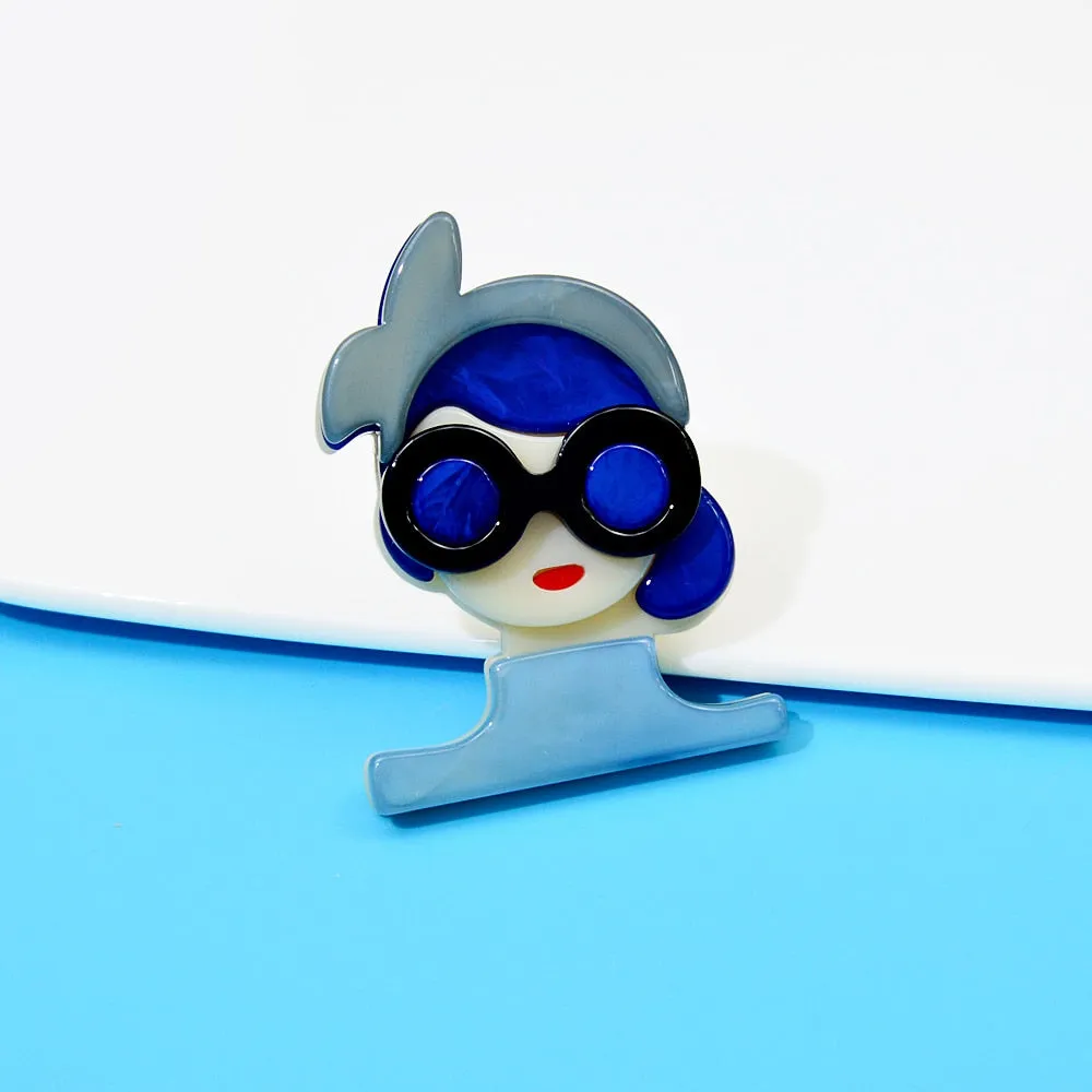 Acylic Modern Lady Brooches For Women 6 Colors Available Acetate Fiber Pin