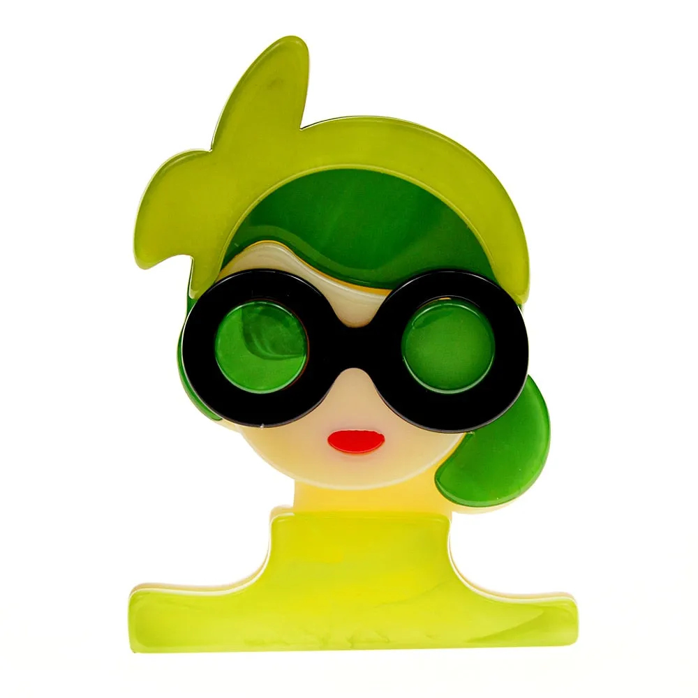 Acylic Modern Lady Brooches For Women 6 Colors Available Acetate Fiber Pin