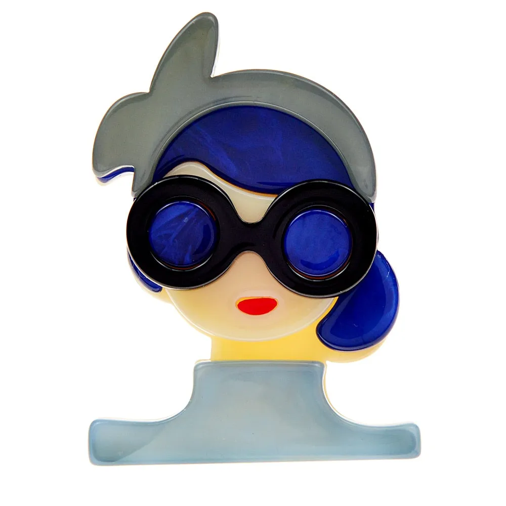 Acylic Modern Lady Brooches For Women 6 Colors Available Acetate Fiber Pin