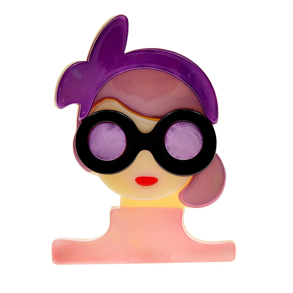 Acylic Modern Lady Brooches For Women 6 Colors Available Acetate Fiber Pin