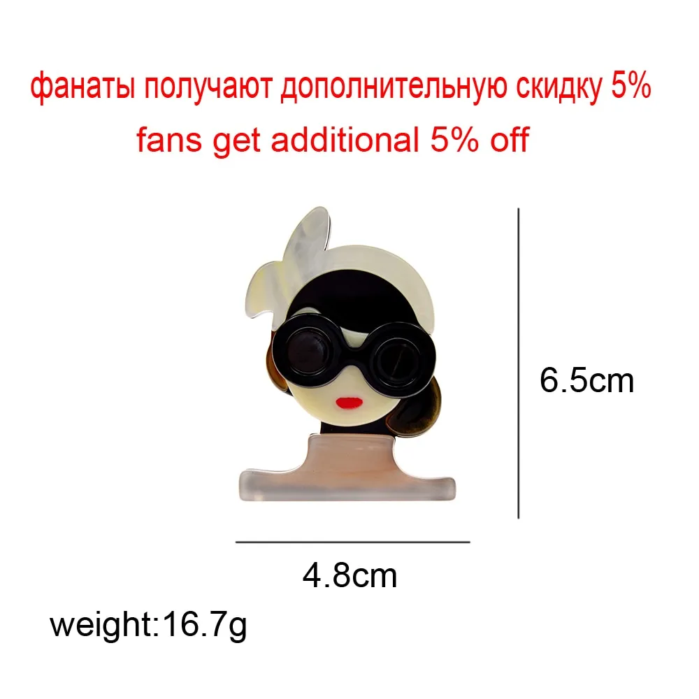 Acylic Modern Lady Brooches For Women 6 Colors Available Acetate Fiber Pin