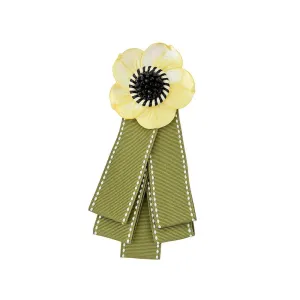 Alpine Plants Shell Floral Handmade Brooch
