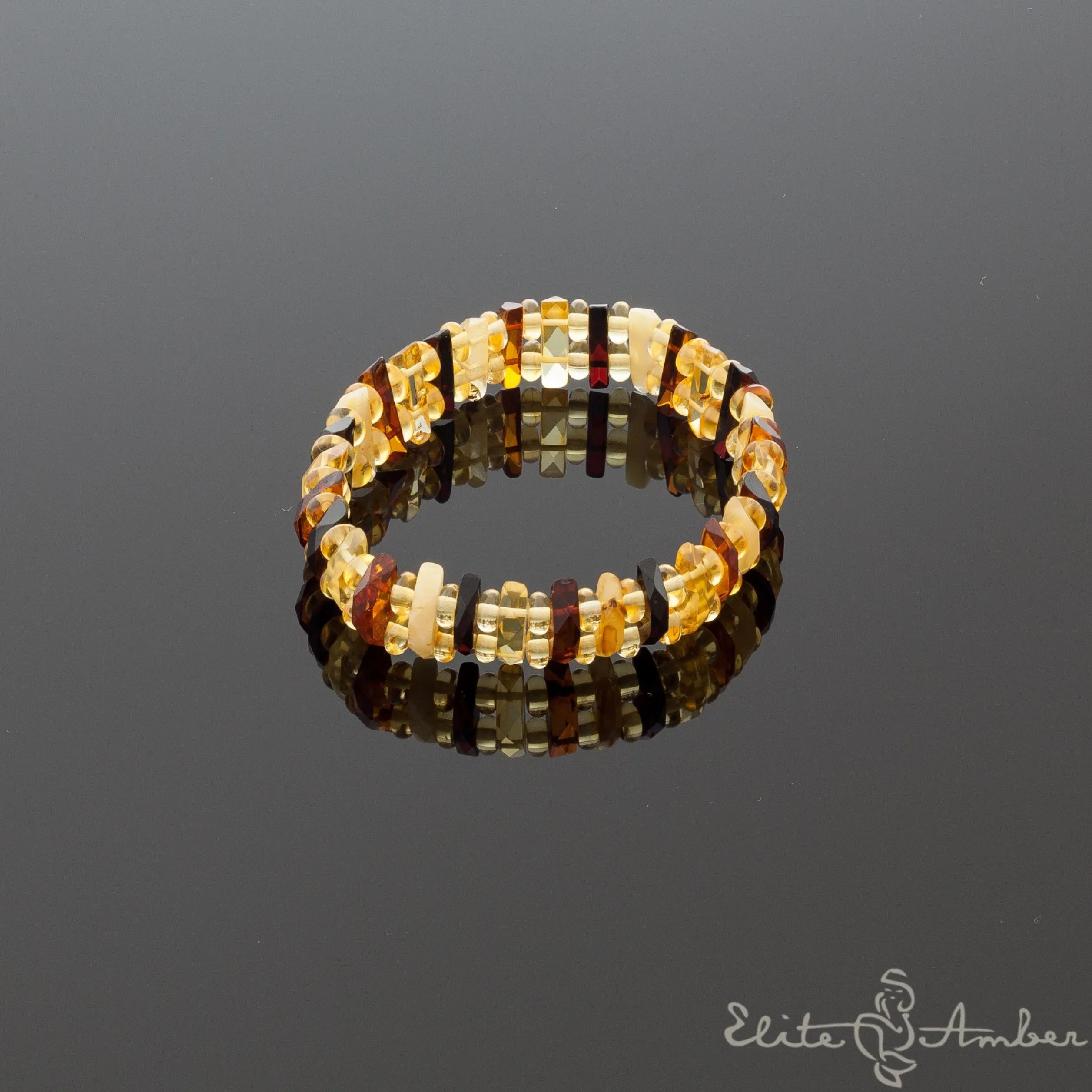 Amber bracelet "Rainbow elegance"