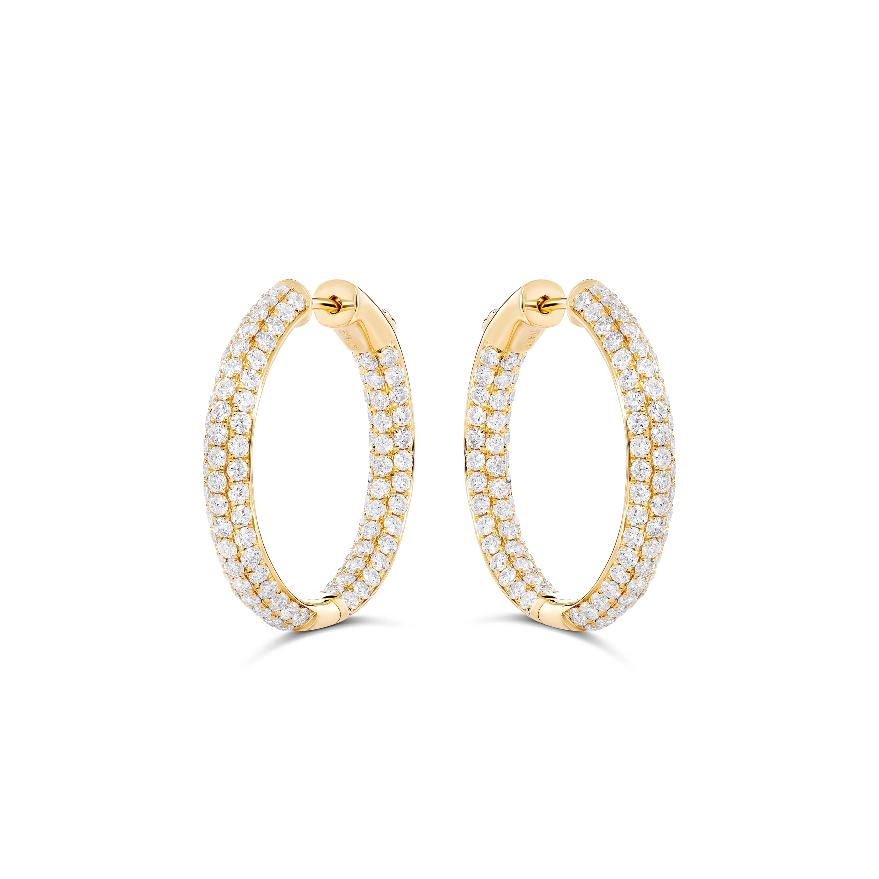 Artisan Pavé Hoop Earrings | White Gold