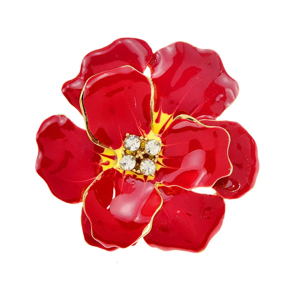 Beautiful Large Flower Brooches For Women Enamel Fashion Jewelry