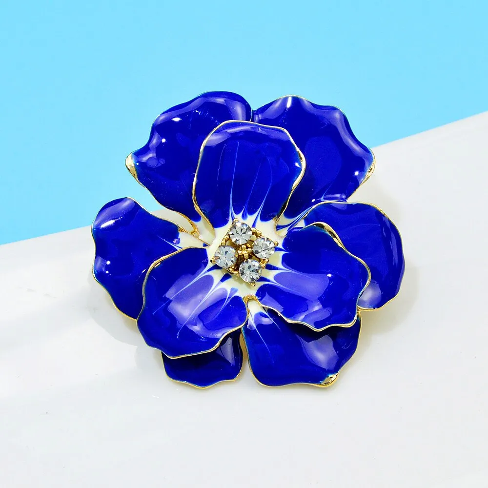 Beautiful Large Flower Brooches For Women Enamel Fashion Jewelry