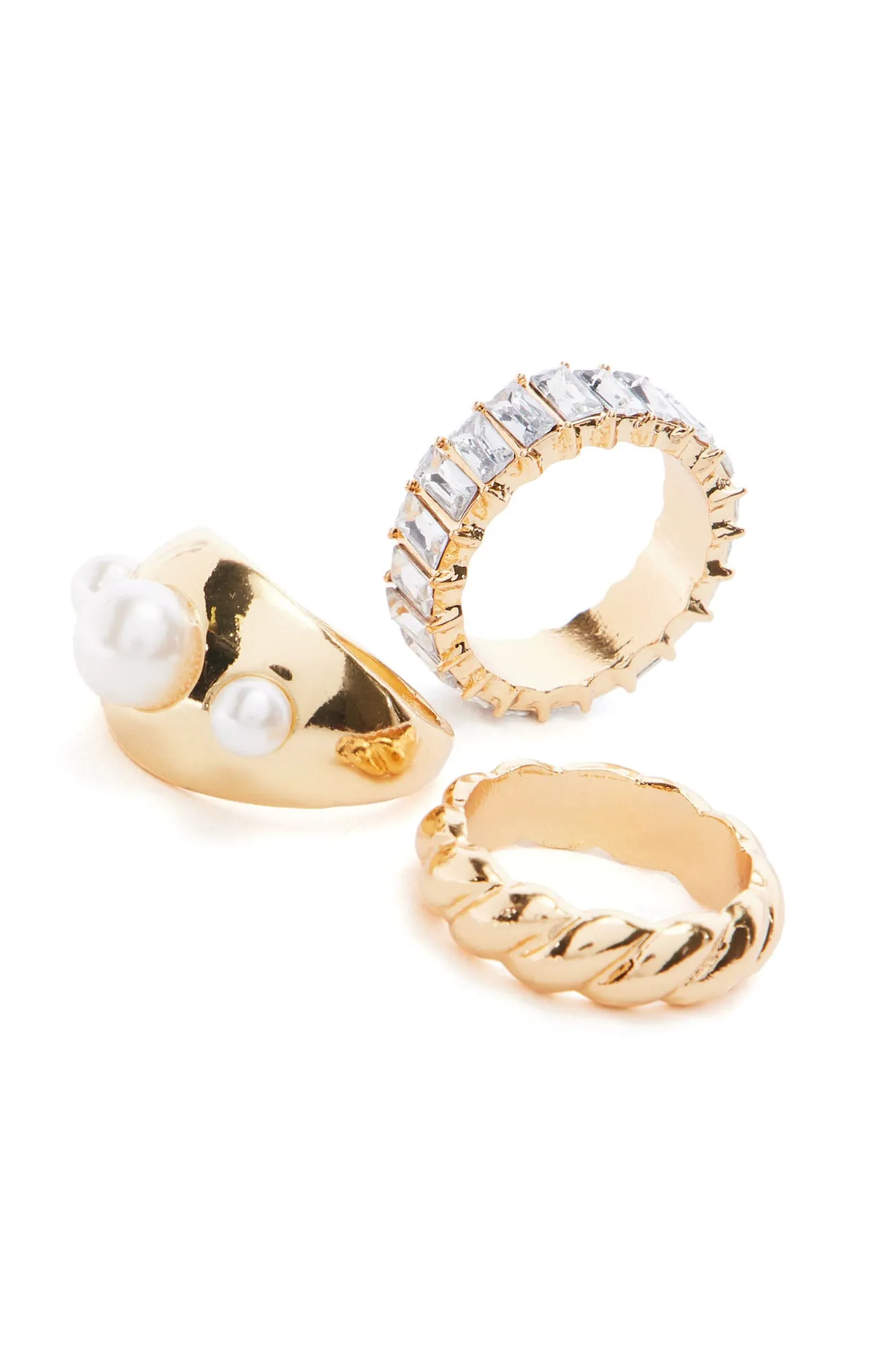 Best Of The Best 3 Piece Ring Set - Gold
