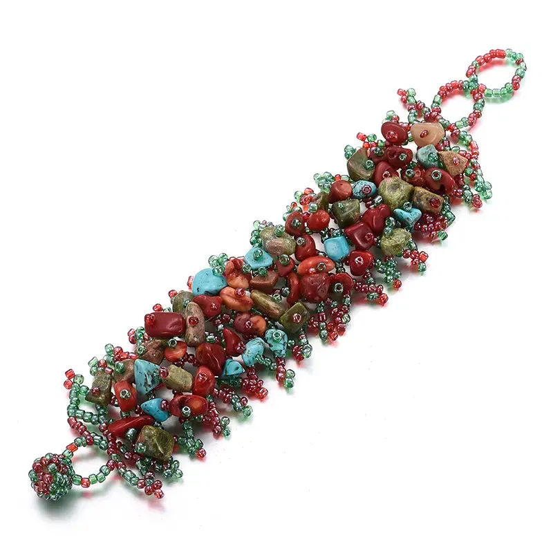 Bohemian Blue Natural Stone Beaded Bracelets for Women