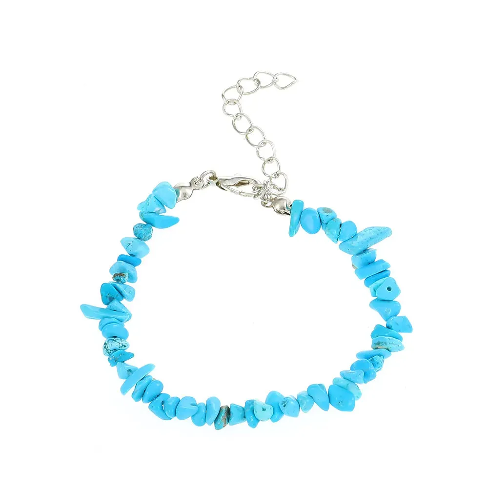 Bohemian Blue Natural Stone Beaded Bracelets for Women