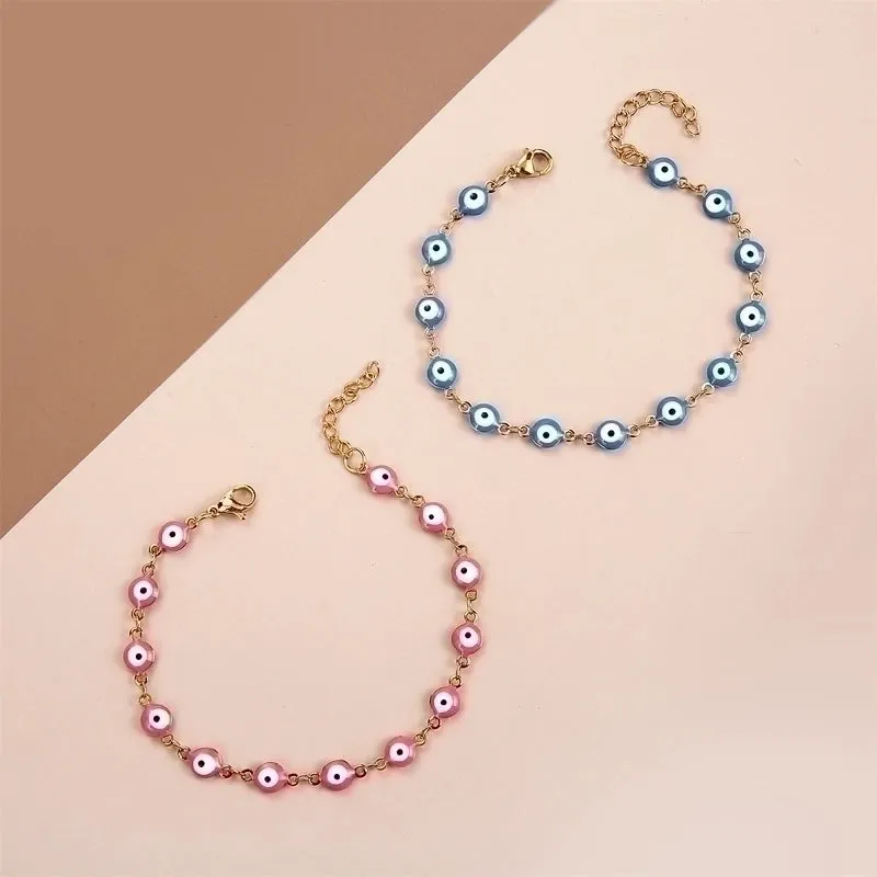 Bohemian Devil's Eye Stainless Steel Bracelets In Bulk