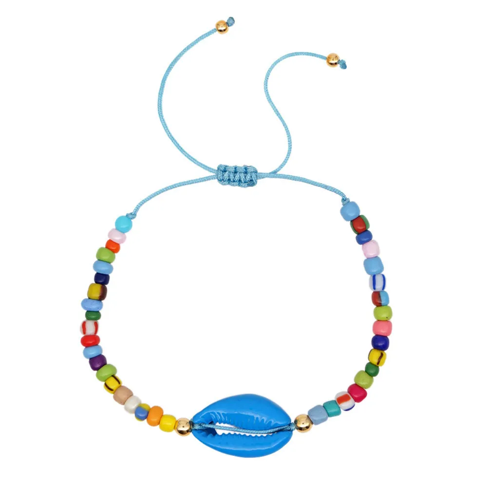 Bohemian ethnic style shell rainbow bracelet