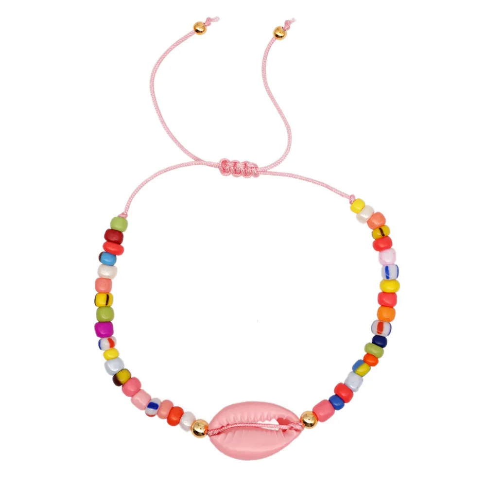 Bohemian ethnic style shell rainbow bracelet