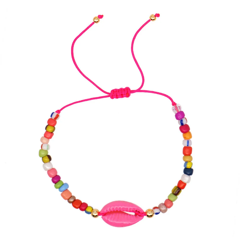 Bohemian ethnic style shell rainbow bracelet