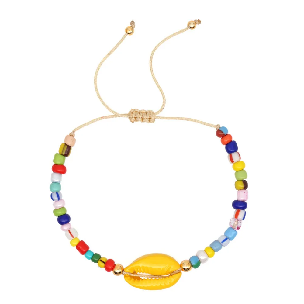 Bohemian ethnic style shell rainbow bracelet