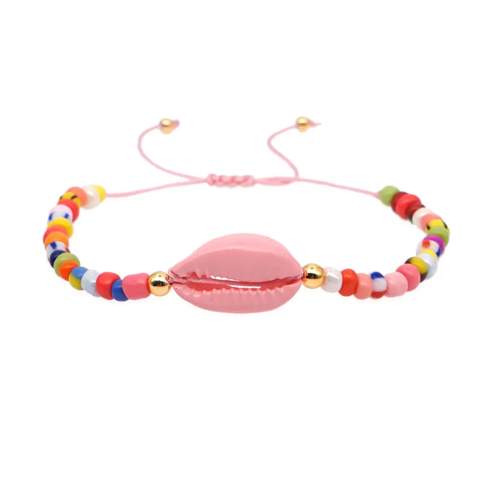 Bohemian ethnic style shell rainbow bracelet