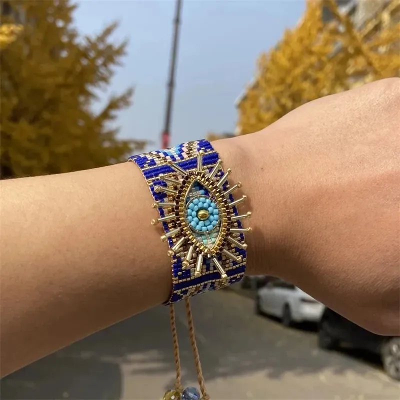 Bohemian Evil Eye Beaded Bracelet