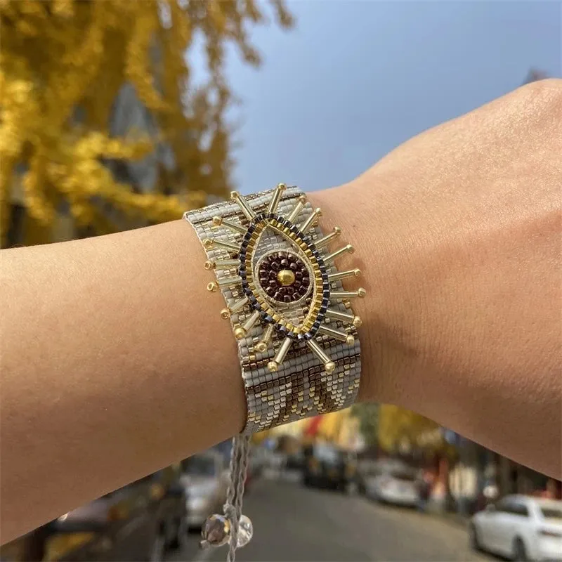 Bohemian Evil Eye Beaded Bracelet