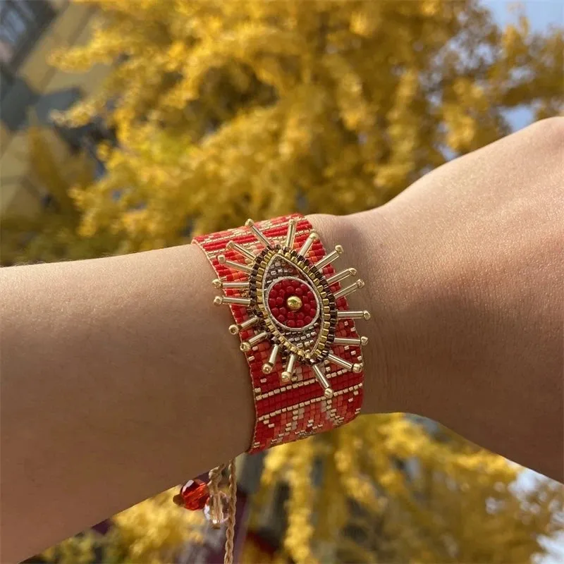 Bohemian Evil Eye Beaded Bracelet
