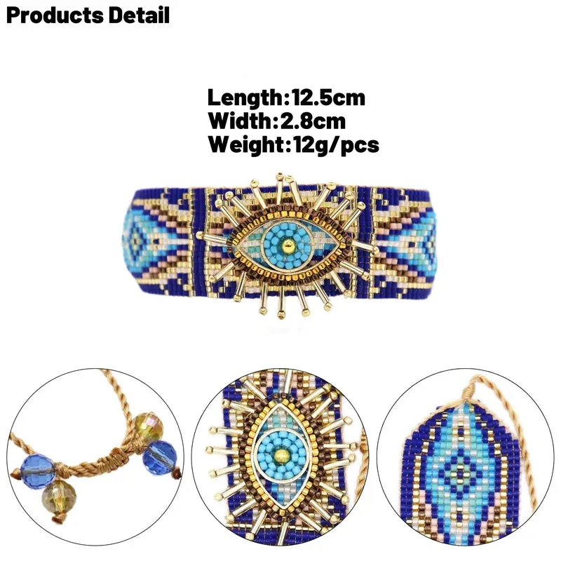 Bohemian Evil Eye Beaded Bracelet