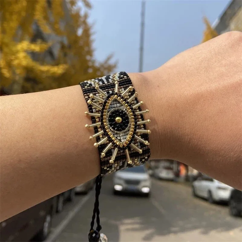 Bohemian Evil Eye Beaded Bracelet
