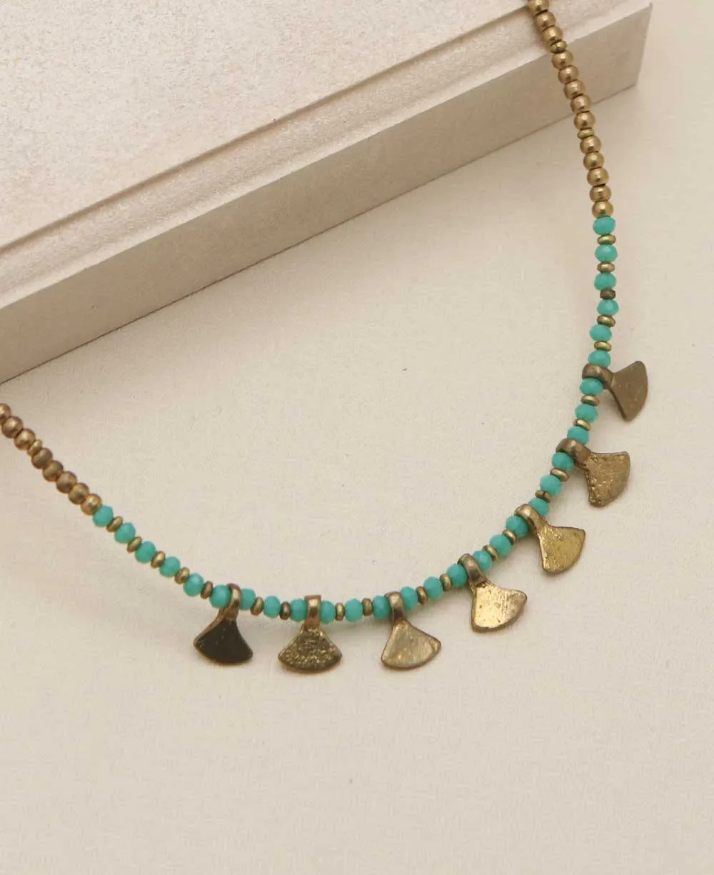Brass and Glass Beaded Necklaces, Multiple Colors
