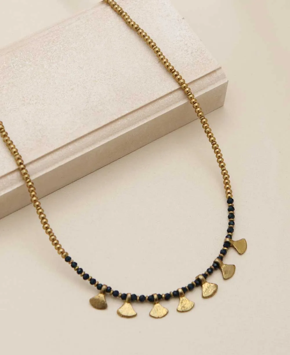 Brass and Glass Beaded Necklaces, Multiple Colors