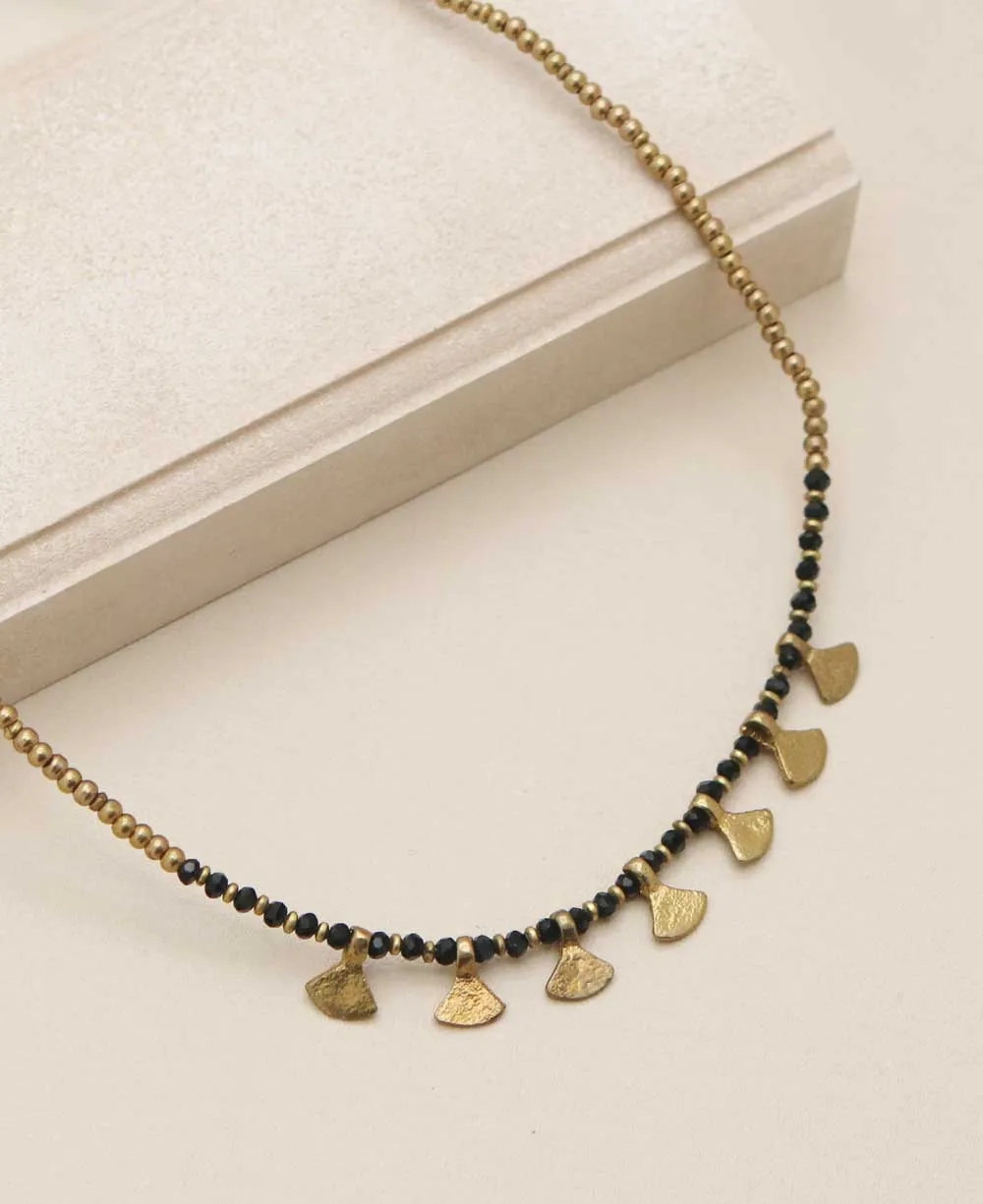 Brass and Glass Beaded Necklaces, Multiple Colors