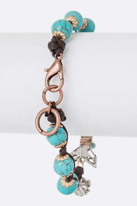 Brave Turquoise Beads Bohemian  Bracelet