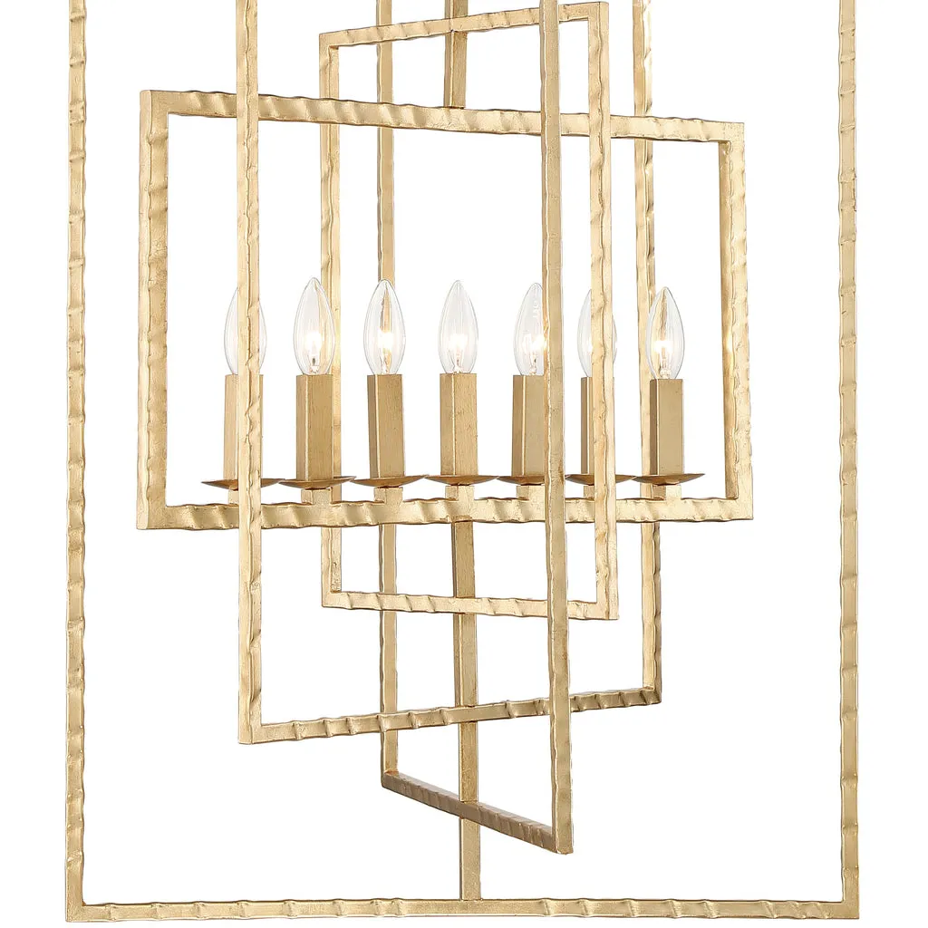 Capri 7 Light Antique Gold Chandelier
