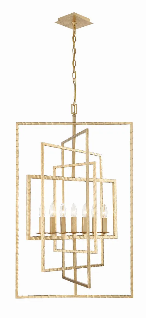 Capri 7 Light Antique Gold Chandelier
