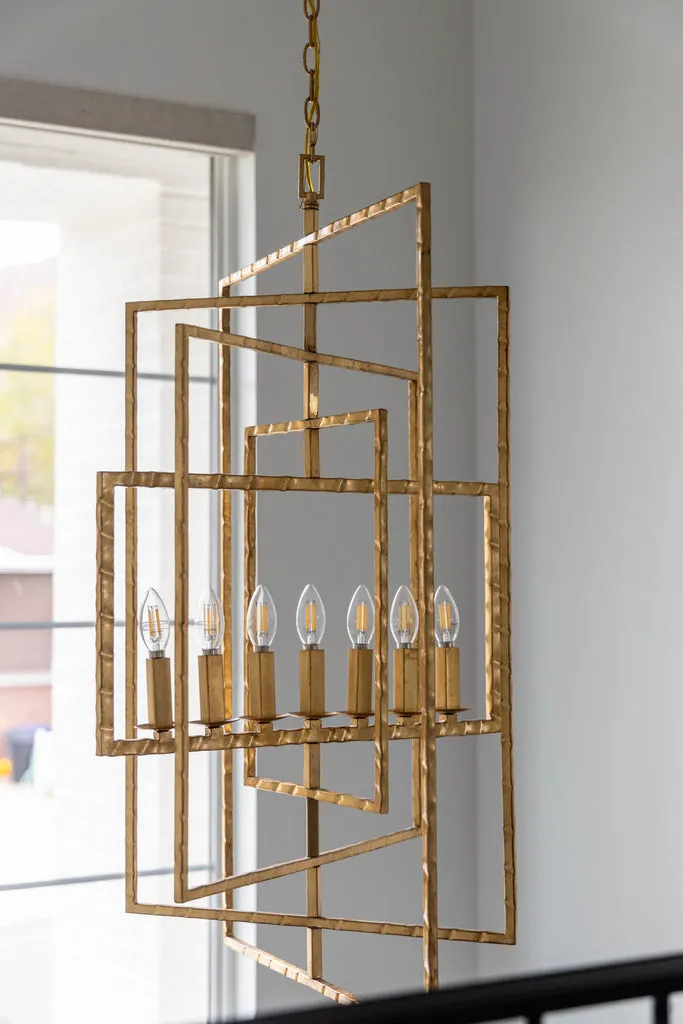 Capri 7 Light Antique Gold Chandelier
