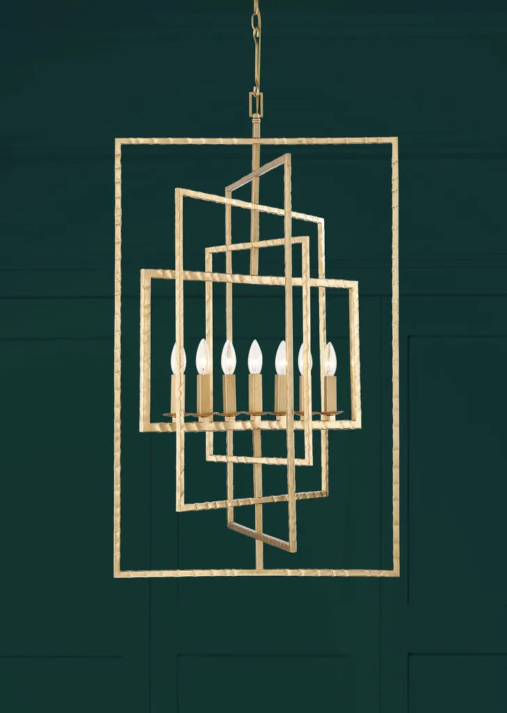 Capri 7 Light Antique Gold Chandelier