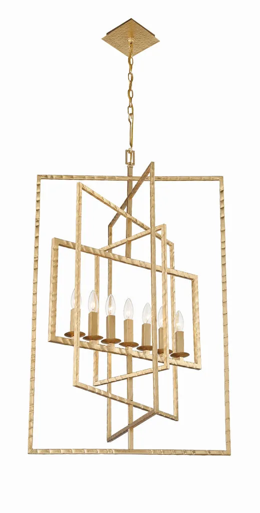 Capri 7 Light Antique Gold Chandelier