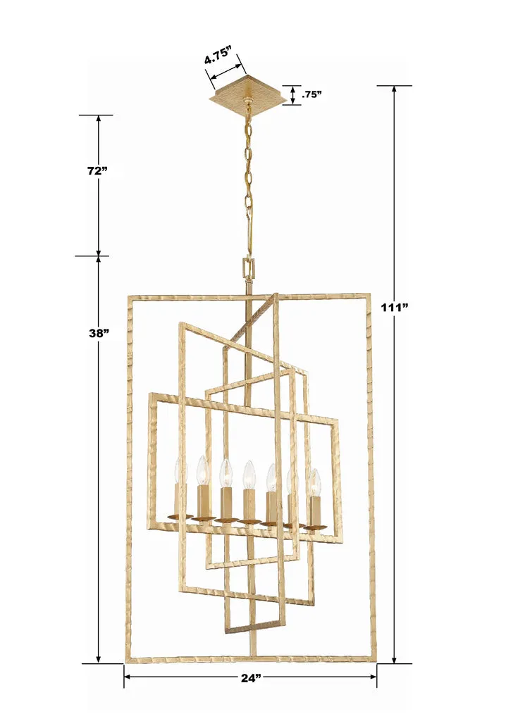 Capri 7 Light Antique Gold Chandelier