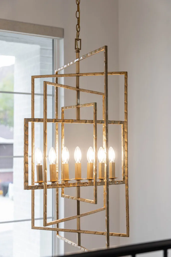 Capri 7 Light Antique Gold Chandelier