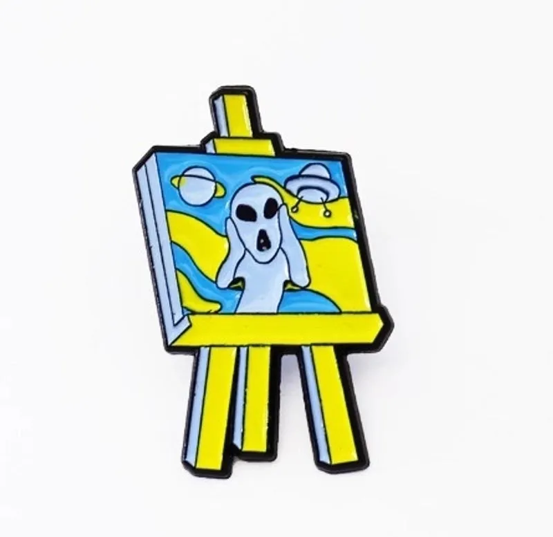 Cartoon Style Simple Style Pin Letter Starry Sky Shark Alloy Stoving Varnish Women'S Brooches