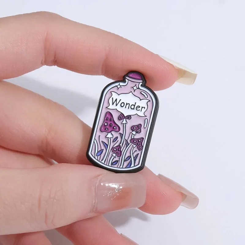 Casual Simple Style Pin Bottle Mushroom Alloy Plating Unisex Brooches