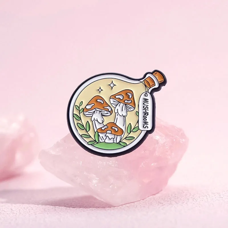 Casual Simple Style Pin Bottle Mushroom Alloy Plating Unisex Brooches