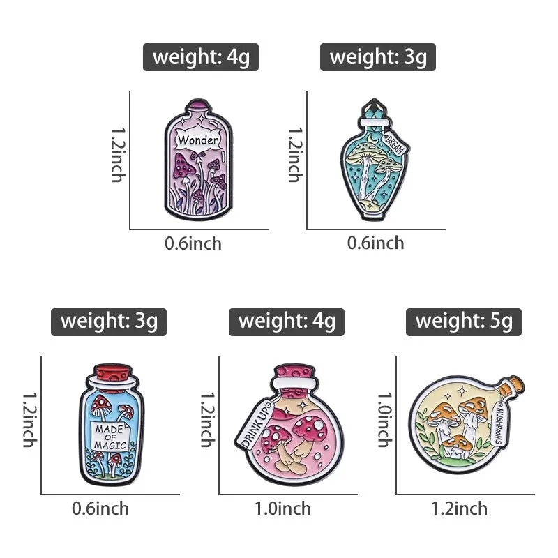 Casual Simple Style Pin Bottle Mushroom Alloy Plating Unisex Brooches