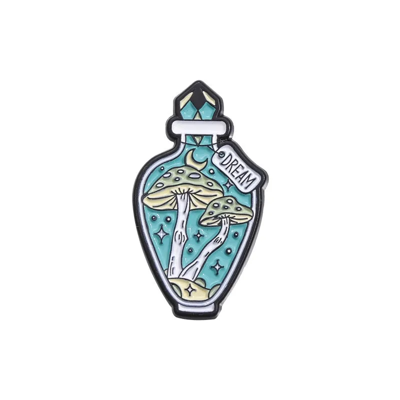 Casual Simple Style Pin Bottle Mushroom Alloy Plating Unisex Brooches